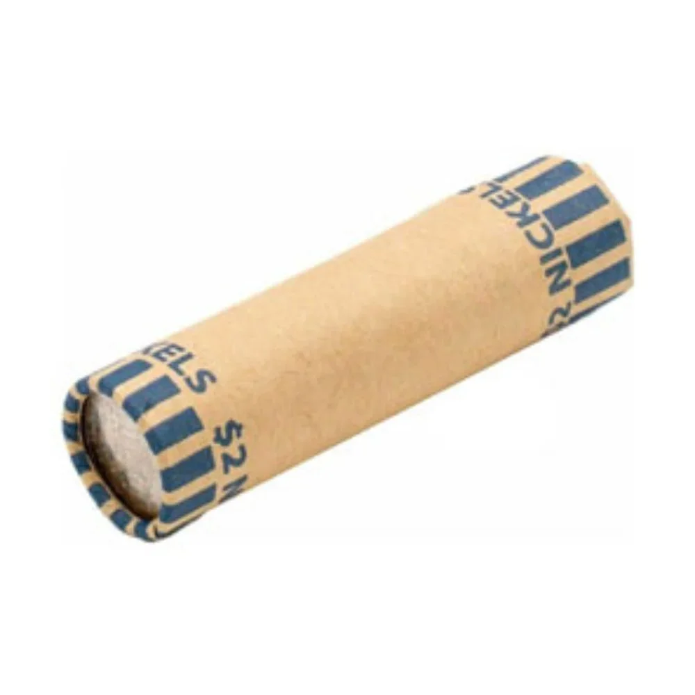 36 ROLLS PREFORMED NICKELS COIN WRAPPERS TUBES 5 CENTS (Holds $2 Each) (1 Pack)